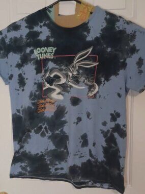 Looney Tunes Graphic T Shirt XL Tie Dye Y2K Bugs That’s All Folks Marvin Daffy
